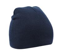 Beechfield Men's Plain Basic Knitted Winter Beanie Hat in Navy Beechfield Navy One Size