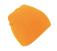 Beechfield Men's Plain Basic Knitted Winter Beanie Hat in Orange Beechfield Orange One Size
