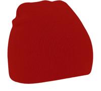 Beechfield Men's Plain Basic Knitted Winter Beanie Hat in Red Beechfield Red One Size