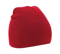 Beechfield Men's Plain Basic Knitted Winter Beanie Hat in Red Beechfield Red One Size