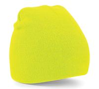 Beechfield Men's Plain Basic Knitted Winter Beanie Hat in Yellow Beechfield Yellow One Size