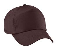 Beechfield Men's Plain Original 5 Panel Baseball Cap in Chocolate Beechfield Chocolate One Size