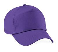 Beechfield Men's Plain Original 5 Panel Baseball Cap in Purple Beechfield Purple One Size