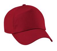 Beechfield Men's Plain Original 5 Panel Baseball Cap in Red Beechfield Red One Size