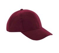 Beechfield Men's Pro-Style Heavy Brushed Cotton Baseball Cap Headwear in Burgundy Beechfield Burgundy One Size