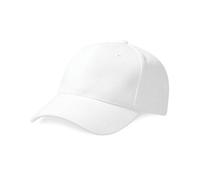 Beechfield Men's Pro-Style Heavy Brushed Cotton Baseball Cap in White Beechfield White One Size