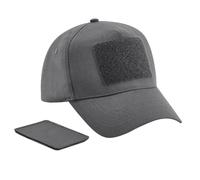 Beechfield Men's Removable Patch Baseball Cap in Mid Grey Beechfield Mid Grey One Size