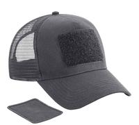 Beechfield Men's Removable Patch Trucker Cap in Mid Grey Beechfield Mid Grey One Size