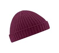 Beechfield Men's Retro Trawler Winter Beanie Hat in Burgundy Beechfield Burgundy One Size