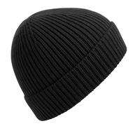 Beechfield Men's Rib Knit Beanie in Black Beechfield Black One Size