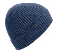 Beechfield Men's Rib Knit Beanie in Blue Beechfield Blue One Size