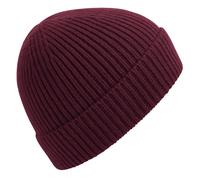 Beechfield Men's Rib Knit Beanie in Burgundy Beechfield Burgundy One Size