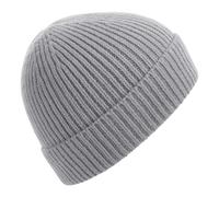 Beechfield Men's Rib Knit Beanie in Light Grey Beechfield Light Grey One Size