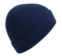Beechfield Men's Rib Knit Beanie in Navy Beechfield Navy One Size