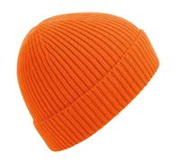 Beechfield Men's Rib Knit Beanie in Orange Beechfield Orange One Size