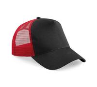 Beechfield Men's Snapback Trucker Cap in Dark Red Beechfield Dark Red One Size