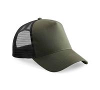 Beechfield Men's Snapback Trucker Cap in Olive Beechfield Olive One Size