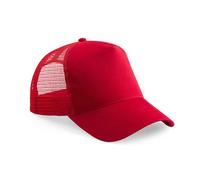 Beechfield Men's Snapback Trucker Cap in Red Beechfield Red One Size