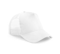 Beechfield Men's Snapback Trucker Cap in White Beechfield White One Size