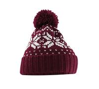 Beechfield Men's Snowstar Fair Isle Beanie in Burgundy Beechfield Burgundy One Size