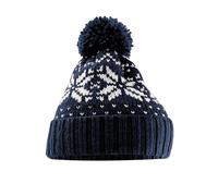 Beechfield Men's Snowstar Fair Isle Beanie in Mid Navy Beechfield Mid Navy One Size
