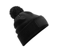 Beechfield Men's Snowstar Patch Beanie in Black Beechfield Black One Size