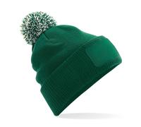 Beechfield Men's Snowstar Patch Beanie in Bottle Green Beechfield Bottle Green One Size