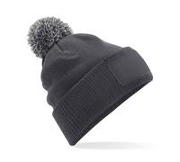 Beechfield Men's Snowstar Patch Beanie in Grey Beechfield Grey One Size