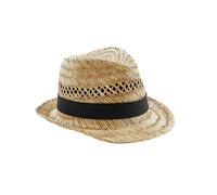 Beechfield Men's Straw Summer Trilby in Natural | Size: S/M Beechfield Natural S/M