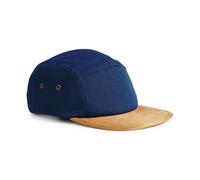 Beechfield Men's Suede Peak 5 Panel Baseball Cap Pack of 2 in Navy Beechfield Navy One Size
