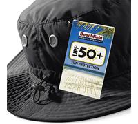Beechfield Men's Summer Cargo Bucket Hat Headwear (UPF50 Protection) in Black Beechfield Black One Size