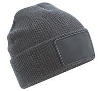 Beechfield Men's Thinsulate Removable Patch Beanie in Mid Grey Beechfield Mid Grey One Size