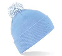 Beechfield Men's Two Tone Cuffed Orange Beanie in Baby Blue Beechfield Baby Blue One Size