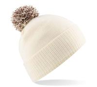 Beechfield Men's Two Tone Cuffed Orange Beanie in Off-White Beechfield Off-White One Size