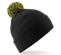 Beechfield Men's Two Tone Cuffed Orange Beanie in True Black Beechfield True Black One Size