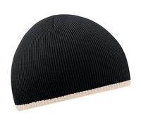 Beechfield Men's Two-Tone Knitted Winter Beanie Hat in Black Beechfield Black One Size