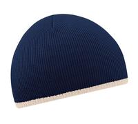 Beechfield Men's Two-Tone Knitted Winter Beanie Hat in Navy Beechfield Navy One Size