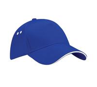 Beechfield Men's Ultimate 5 Panel Contrast Baseball Cap With Sandwich Peak Headwear in Bright Blue Beechfield Bright Blue One Size
