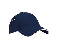 Beechfield Men's Ultimate 5 Panel Contrast Baseball Cap With Sandwich Peak Headwear in Navy Beechfield Navy One Size