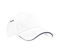 Beechfield Men's Ultimate Sandwich Peak Cap in White Beechfield White One Size