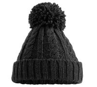 Beechfield Men's Unsiex Cable Knit Melange Beanie in Black Beechfield Black One Size