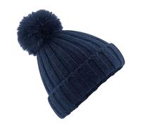 Beechfield Men's Verbier Pom Pom Beanie in Navy Beechfield Navy One Size
