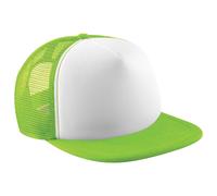 Beechfield Men's Vintage Plain Snap-Back Trucker Cap in Lime Beechfield Lime One Size