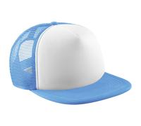 Beechfield Men's Vintage Plain Snap-Back Trucker Cap in Mid Blue Beechfield Mid Blue One Size