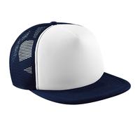 Beechfield Men's Vintage Plain Snap-Back Trucker Cap in Mid Navy Beechfield Mid Navy One Size