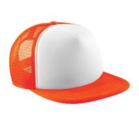 Beechfield Men's Vintage Plain Snap-Back Trucker Cap Pack of 2 in Orange Beechfield Orange One Size