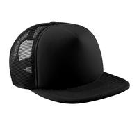 Beechfield Men's Vintage Plain Snap-Back Trucker Cap Pack of 2 in True Black Beechfield True Black One Size