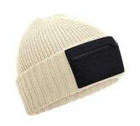 Beechfield Men's Zip Patch Beanie in Brown Beechfield Brown One Size