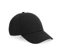 Beechfield Organic Cotton 6-Panel Cap B54 - Unisex Baseball Cap BLACK (2-Pack)