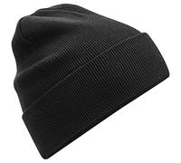 Beechfield Organic Cotton Original Cuffed Beanie - Double Layer Knit - Black